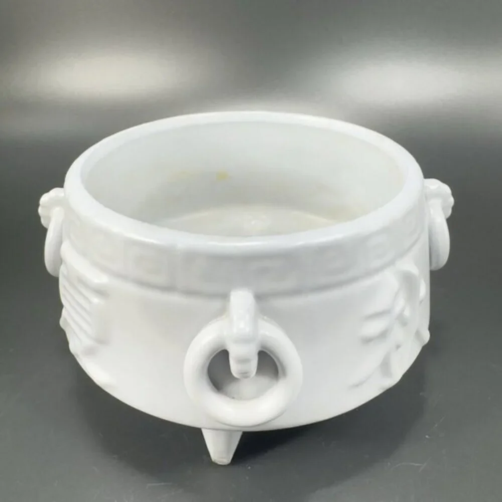 Vintage 1962 Inarco Japanese Ceramic Footed Dish Bowl Planter Gray Pottery AS IS